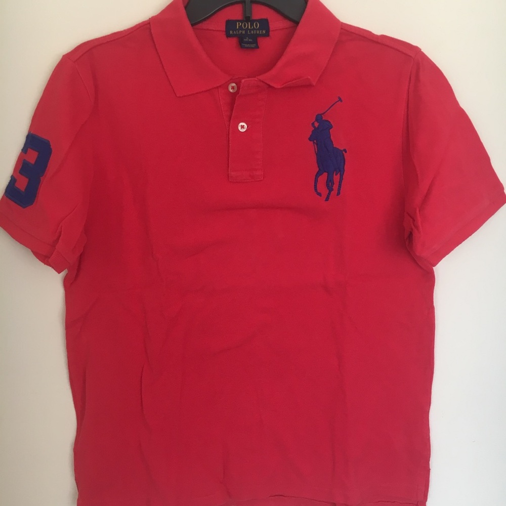 Polo Ralph Lauren Boys Red Polo Shirt Size Large